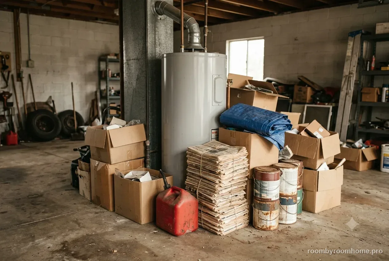 The garage before organizing — the common problem this guide fixes