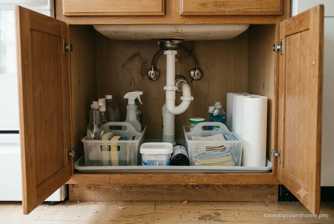 Under the kitchen sink set up the way this guide describes